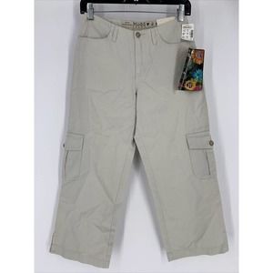 Mudd Y2K Vintage low rise Jeans Cropped Capri‎ Khaki Pants Cargo Sz 1 26 NWT